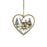 10cm Wooden Heart & Deer Hanger