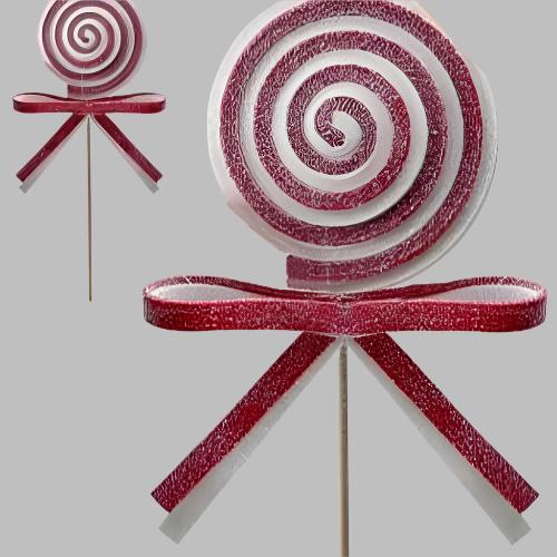 32cm Red & White Swirl Decorative Lolly Pick