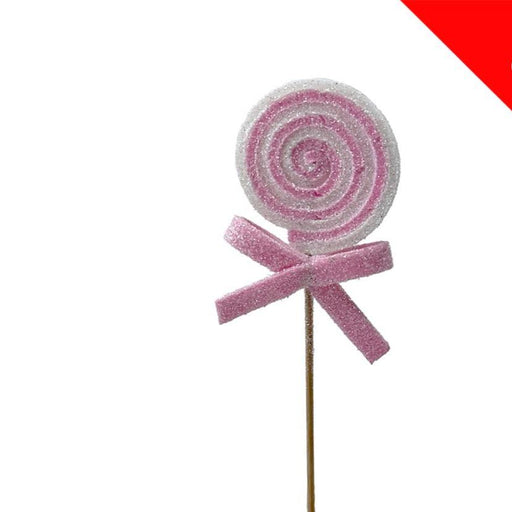 16cm Pink & White Lolly