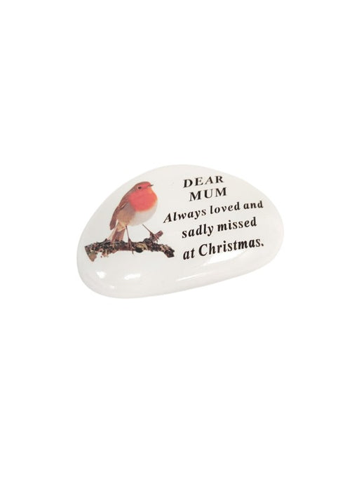 Christmas Robin Pebble - Dear Mum