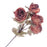 Artificial Dried-Style Rose Spray - Orange (4 heads, 54cm long)