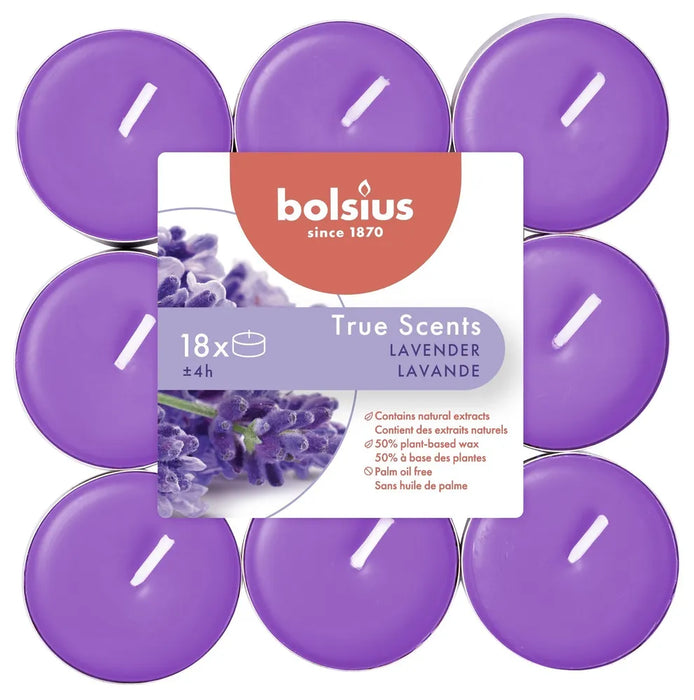 Bolsius TrueScent Tealights 4Hr Lavender 18pk