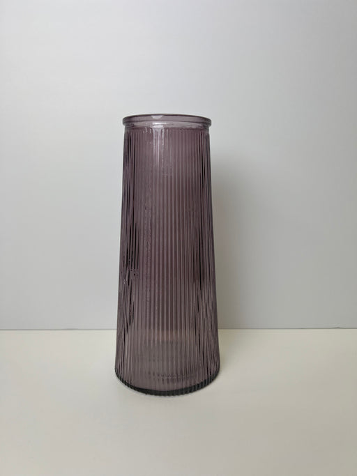 Amethyst Tall Ribbed Vase x 22.5cm