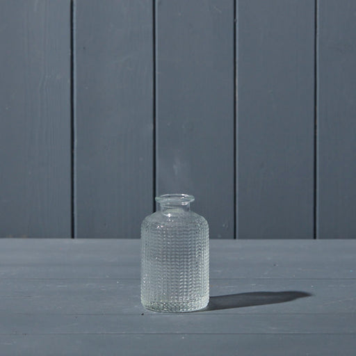 Clear Dimpled Glass Bottle D6.3 x H10cm