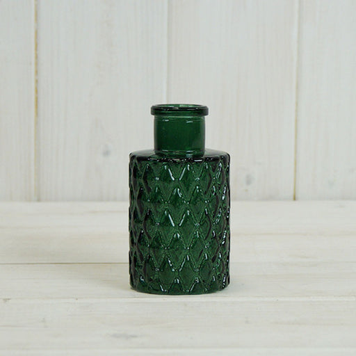 Green Geometric Glass Bottle