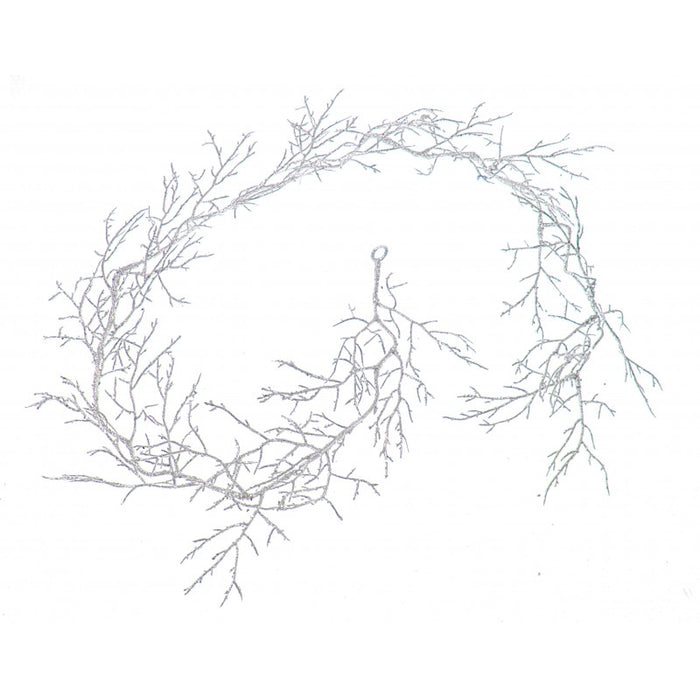 Glittered Twig Garland - 130cm long- White