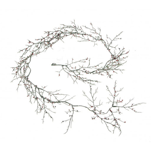 Glittered Twig Garland - White/Green (130cm long)