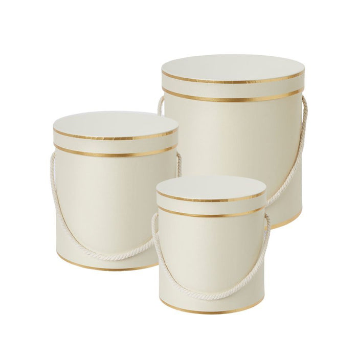 Set of 3 Hamilton Lined Hat Boxes - Cream