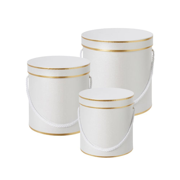 Set of 3 Hamilton Lined Hat Boxes - White