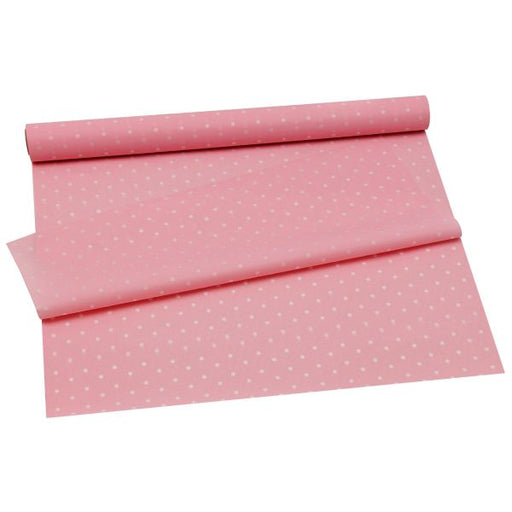 48 x Pink Tissue with White Polkadot- 50 x 75cm