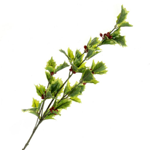 Real Touch Holly Spray - Variegated - 50cm long