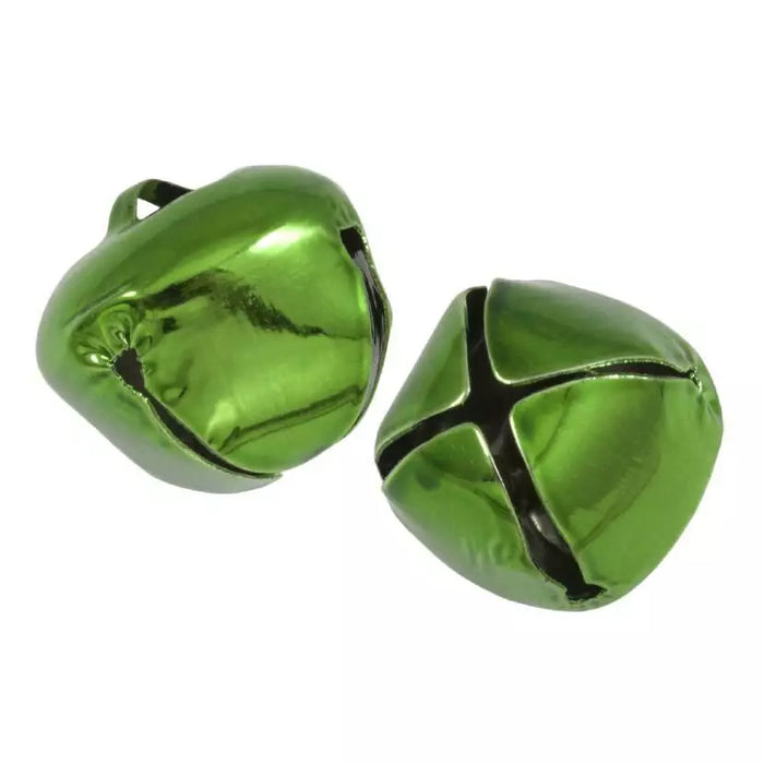 30mm Green Jingle Bells x 2