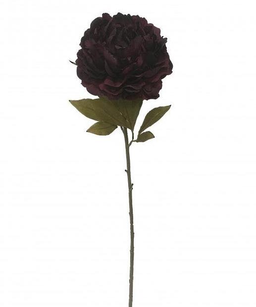 16cm Diameter Single Stem Peony Flower x 78cm long - Deep Purple