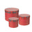 Set of 3 Hat Boxes with Tartan Lids - Berry Red