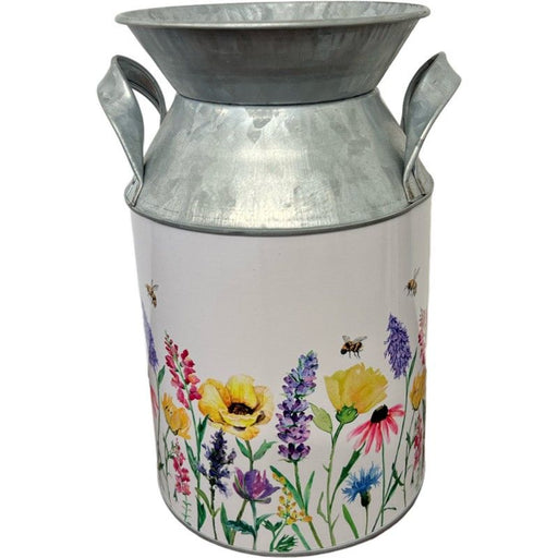 Wild Flower Printed Zinc Churn - Height 21cm