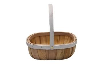 Natural Trug With White Handle