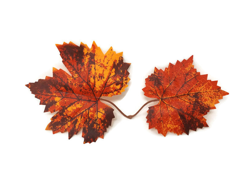 50 Pieces Per Bag Autumn Maple Leaves - Brown & Orange