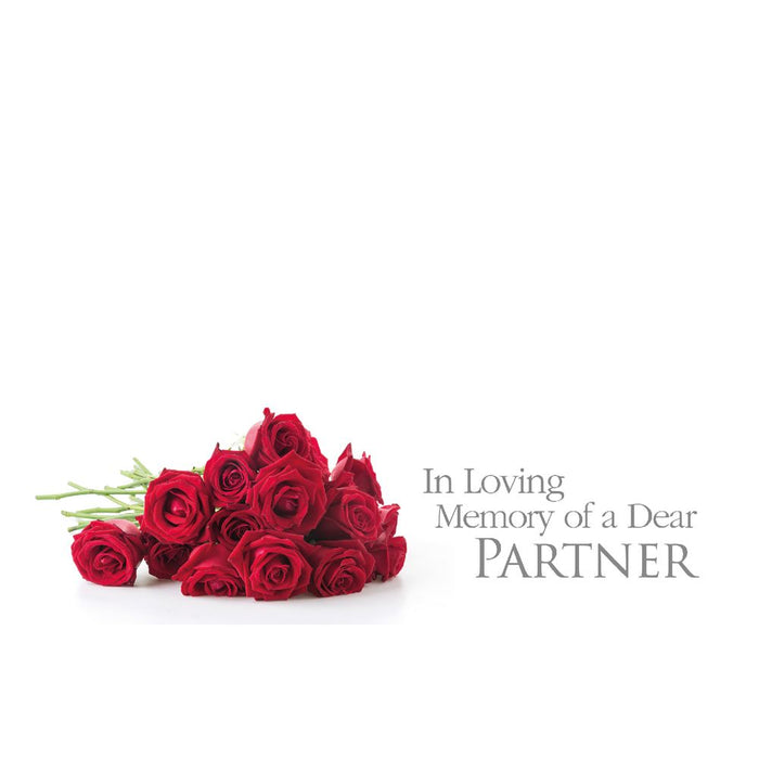 Pack of 50 , In Loving Memory of A Dear Partner - Red Roses