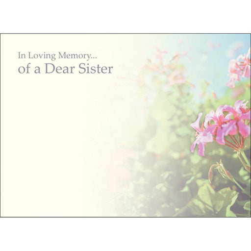 9 Large Sister Sympathy Florist Cards 69374