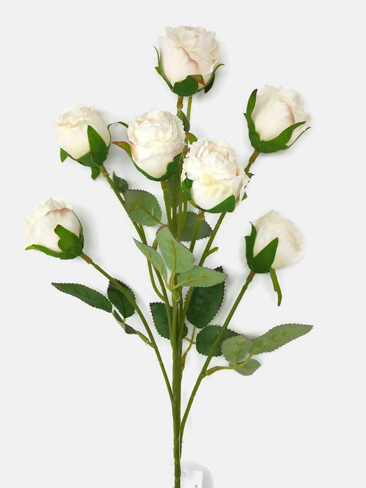 7 Head Rose Spray x 55cm - Ivory