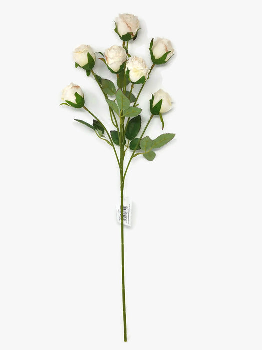 7 Head Rose Spray x 55cm - Ivory