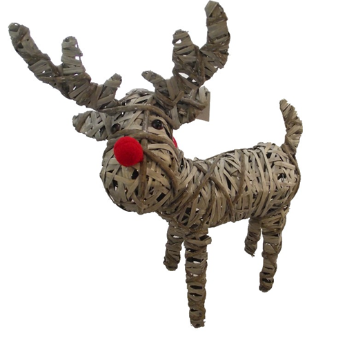 Red Nose Rattan Reindeer