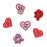 Novelty Craft Buttons, i Love You Hearts and Cherubs, Pack of 6