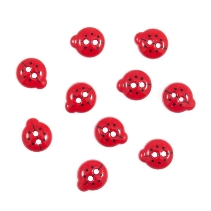 Novelty Craft Buttons,Mini Ladybirds, Pack of 10