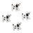 Novelty Craft Buttons, Black and White Dogs, Pack of 4