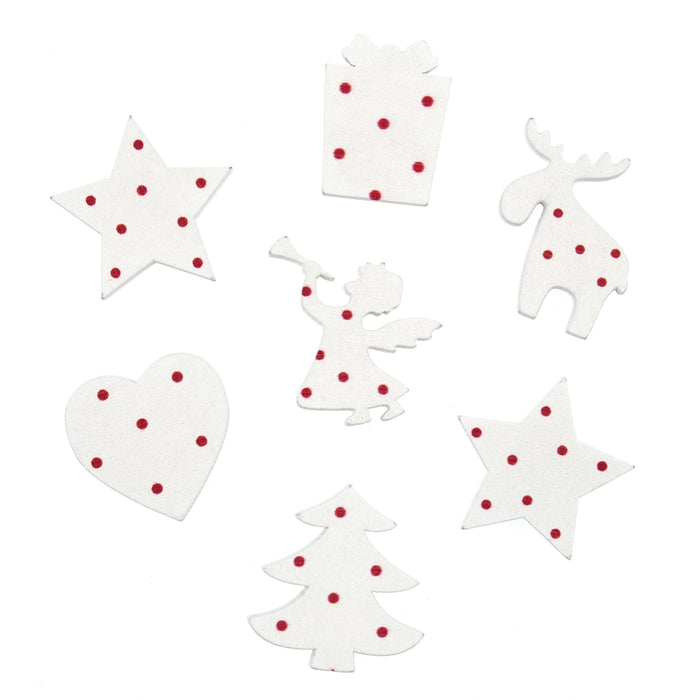 Craft Embellishment, Dotty Christmas, Pack of 7