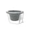 Plastic Hanging Basket With Metal Chain - Grey