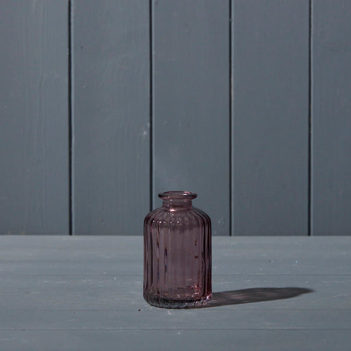 Amethyst Ribbed Glass Bottle