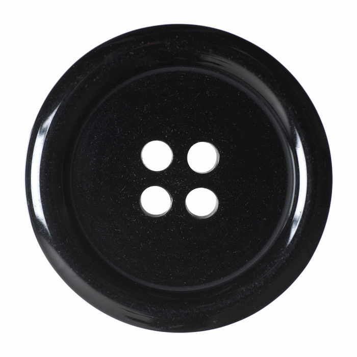 23mm-Pack of 4, Black 4 Hole- Round Buttons