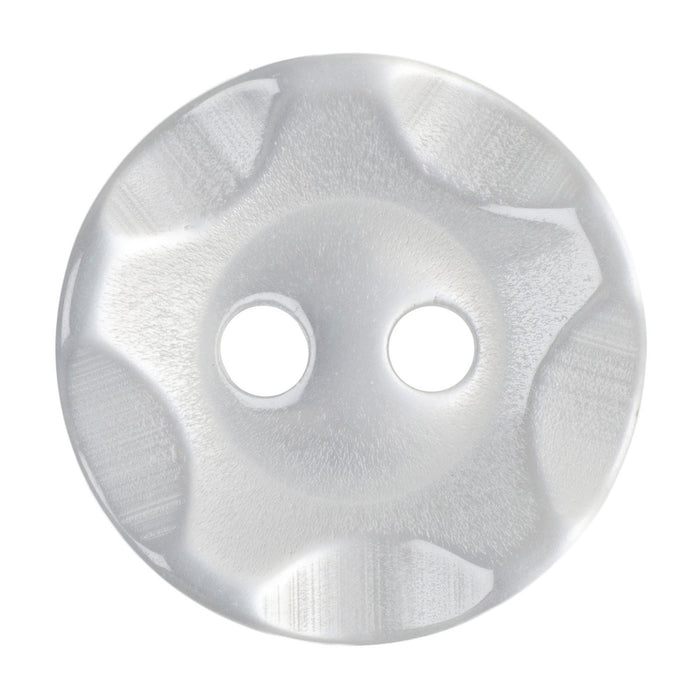 16mm-Pack of 4, White Wave Edge Buttons