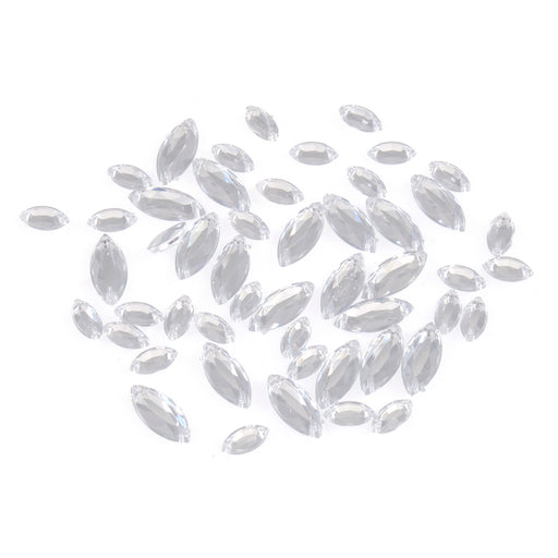 Sew-on Oval diamante Bling, 10 & 16mm: Clear,50 Pieces