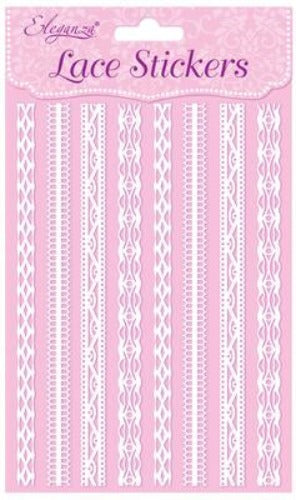 Patterned Lace Strip Craft Stickers - 8 Strips