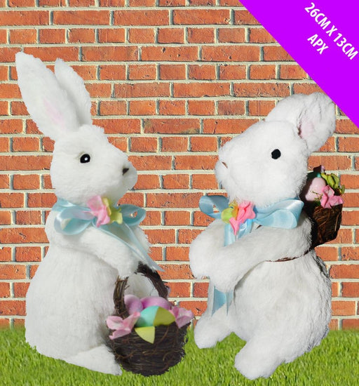 Single White Rabbit with Easter Basket - Design at Random