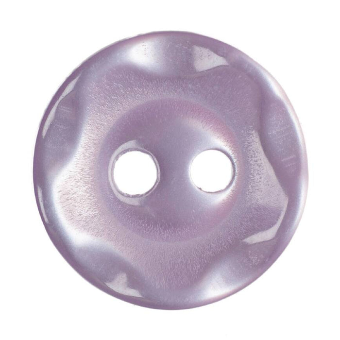 14mm-Pack of 6, Lilac Wave Edge Buttons