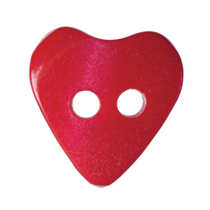 10m-Pack of 17, Raspberry Red Heart Buttons