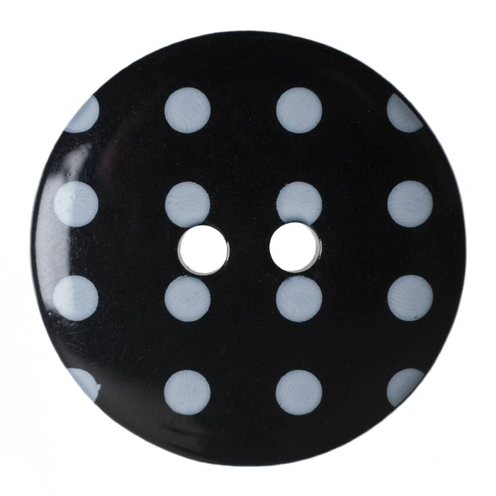 17mm-Pack of 4, Black Spotty Polkadot Buttons