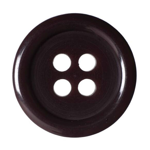 Pack of 10 Chunky Buttons , Dark Brown , Four Holes , 15mm