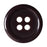 Pack of 10 Chunky Buttons , Dark Brown , Four Holes , 15mm