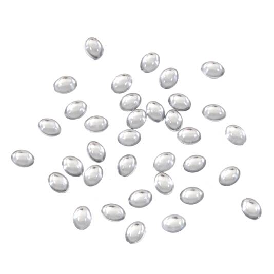 Oval Silver Crystal Domes Pack of 180