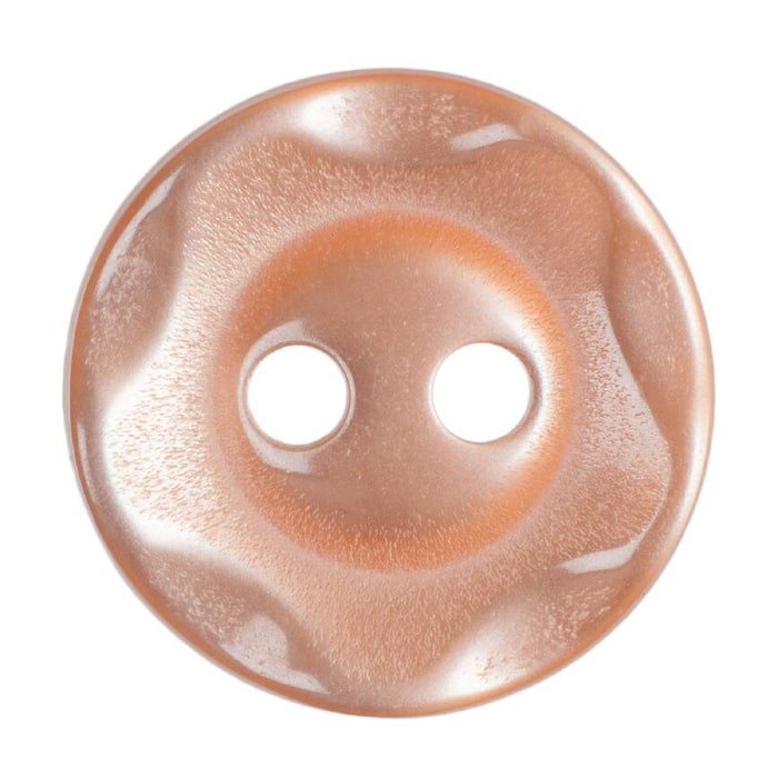 14mm-Pack of 6, Dark Peach Wave Buttons