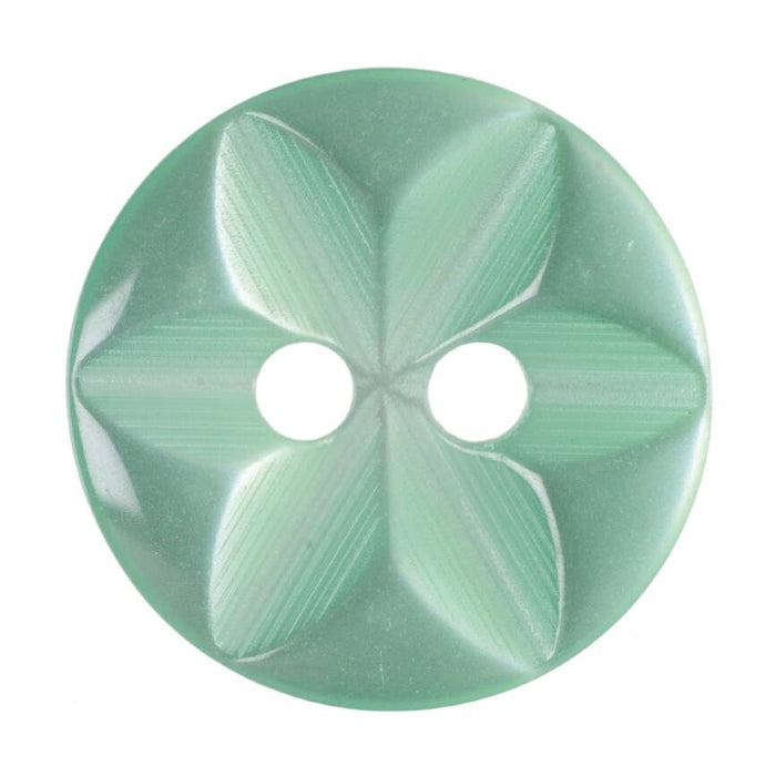 14mm-Pack of 8, Lime Round Flower Buttons