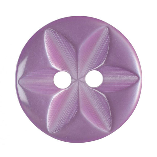 11mm-Pack of 14, Lilac Round Flower Shape Buttons