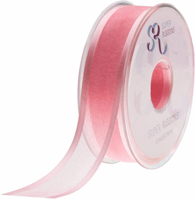 Pink 10mm Satin Edge Organza x 25m