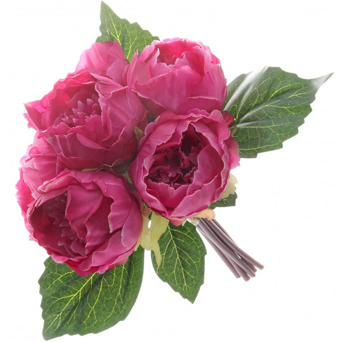 6 Head Peony Bush x 30cm - Cerise Pink