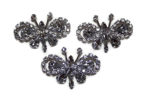 Diamanté Brooches - Butterfly 35x50mm 3pcs